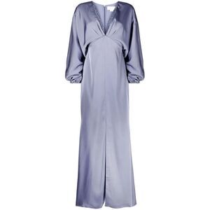 Sachin & Babi NWT‎ Satin Gabby V Neck Gown in Cool Grey Size 0 MSRP $825
